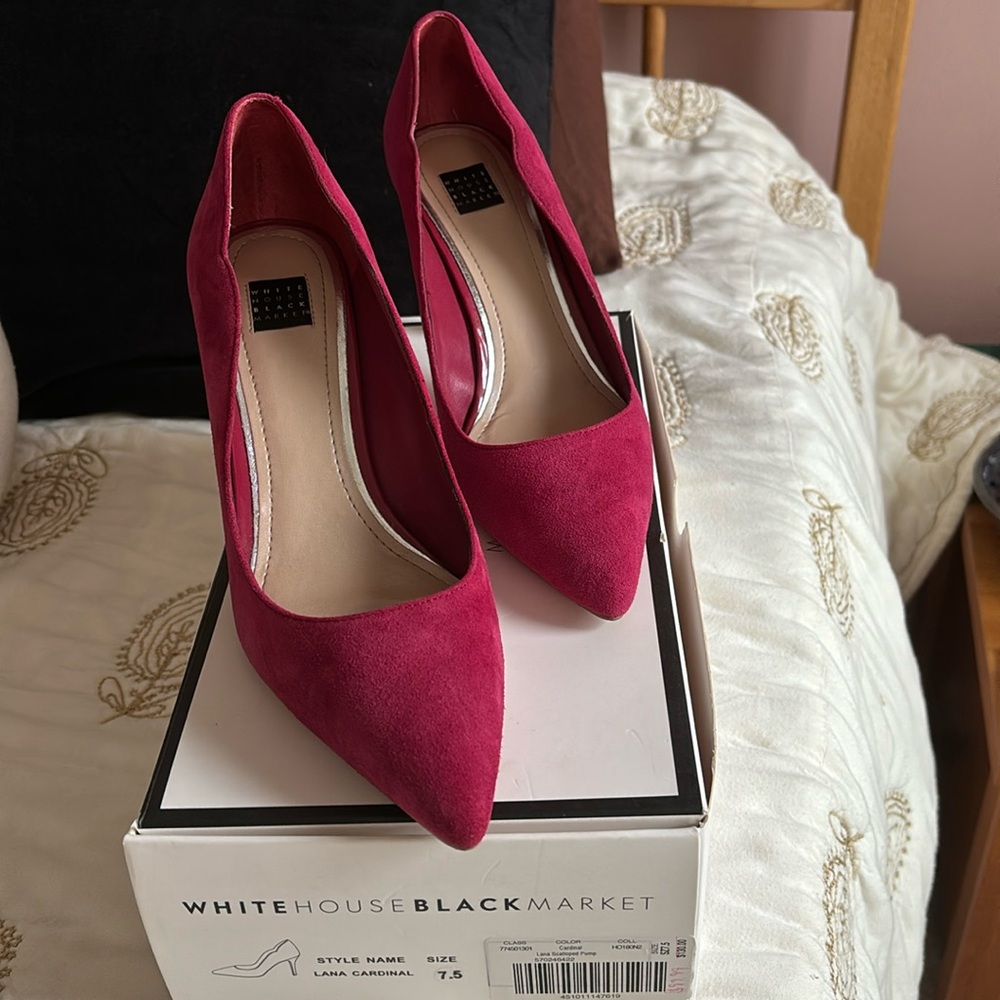 White House Black Market pumps, pink, 3 inch heels
